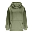 thumbnail image 2 of JUSLIO Womens Tops Relaxed Fit Hoodies Sweatshirts with Pockets Long Sleeve Sweatshirts Army Green L, 2 of 9