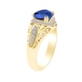 thumbnail image 2 of AFFY 2.08 Carat Oval Shape Simulated Blue Sapphire & Natural Diamond Unique Engagement Ring 14K Solid Yellow Gold Ring Size-6, 2 of 2