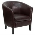 thumbnail image 1 of Scranton & Co Brown Leather Barrel Shaped Guest Chair, 1 of 3