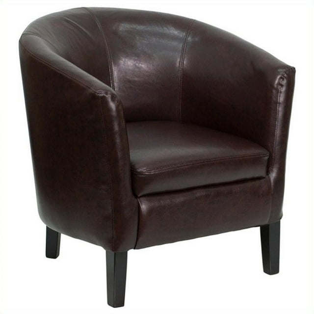 Scranton Chaise d'Invité en Forme de Tonneau en Cuir Brun & Co