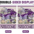 thumbnail image 3 of Set of 2 Welcome Spring Gnomes Lavender Flower Decorative Garden Flag, Purple Buffalo Plaid Check Butterfly Floral House Yard Outside Decorations, Summer Farmhouse Outdoor Small Decor 12x18, 3 of 6
