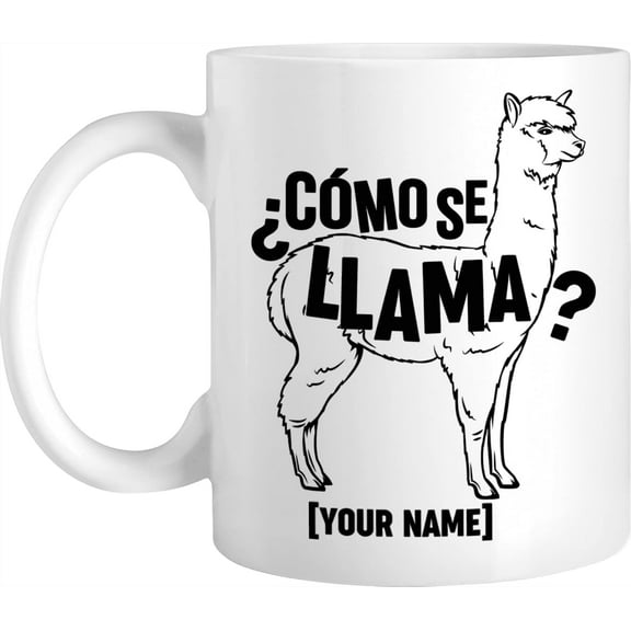 Personalized Coffee Mug, Llama Cup With Name For Friends, Design Your Own Ceramic Mug For Llama Lover, Custom Travel Coffee Mug, Birthday Gifts For Men, Women, Funny Animal Mug With Text
