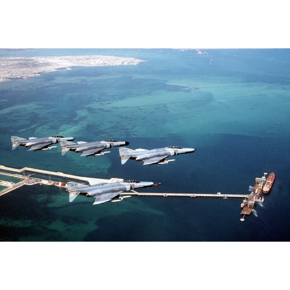 24x36 gallery poster, F-4Gs F-4 Phantom II over Bahrain during Operation Desert Shield