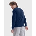 thumbnail image 3 of Hanes Beefy Men's Long Sleeve T-Shirt, Cotton Navy M, 3 of 4