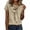 Beige, variant on Womens Short Sleeve Flowy Blouse - Bow Neck Tie Front Top, Lightweight Polyester Casual Shirt, Red,Size L