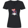 thumbnail image 3 of Inktastic 4th of July Patriot Shark Women's V-Neck T-Shirt, 3 of 5