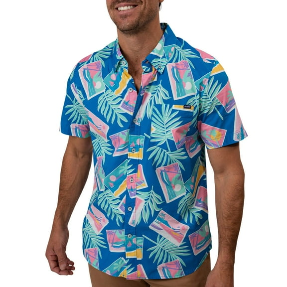 Men's Chubbies Short Sleeve Button Down Shirt Color: Navy Size: LARGE