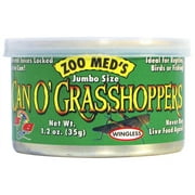 Zoo Med Can O' Grasshoppers for Reptiles or Birds [Bird Parrot Treats, Reptile Bearded Dragon Food, Reptile Crickets and Insects, Reptile Snake Food, Reptile Supplies] 1.2 oz