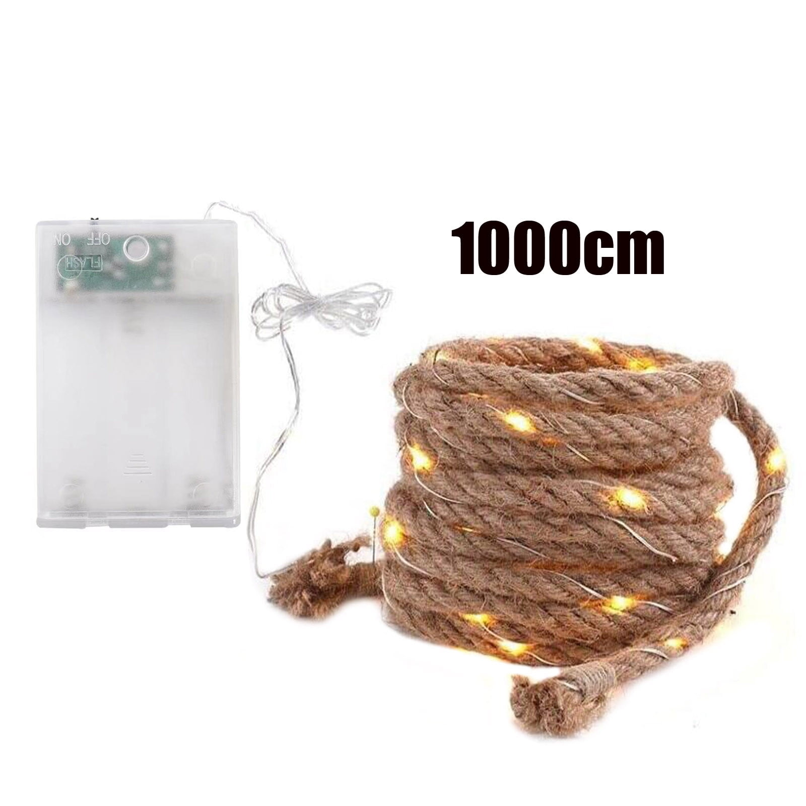 Hemp Rope Lights for Outdoor Indoor Battery Powered, Illumination Lamp