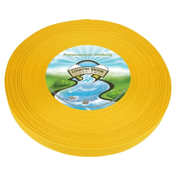Country Brook Design® 1 inch Yellow Polypro Lightweight Webbing, 10 Yards