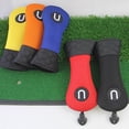 thumbnail image 4 of Tnobhg Faux Leather Golf Club Head Cover Wear Resistant Vibrant Color Golf Club Head Protector Headcover Accessories, 4 of 8