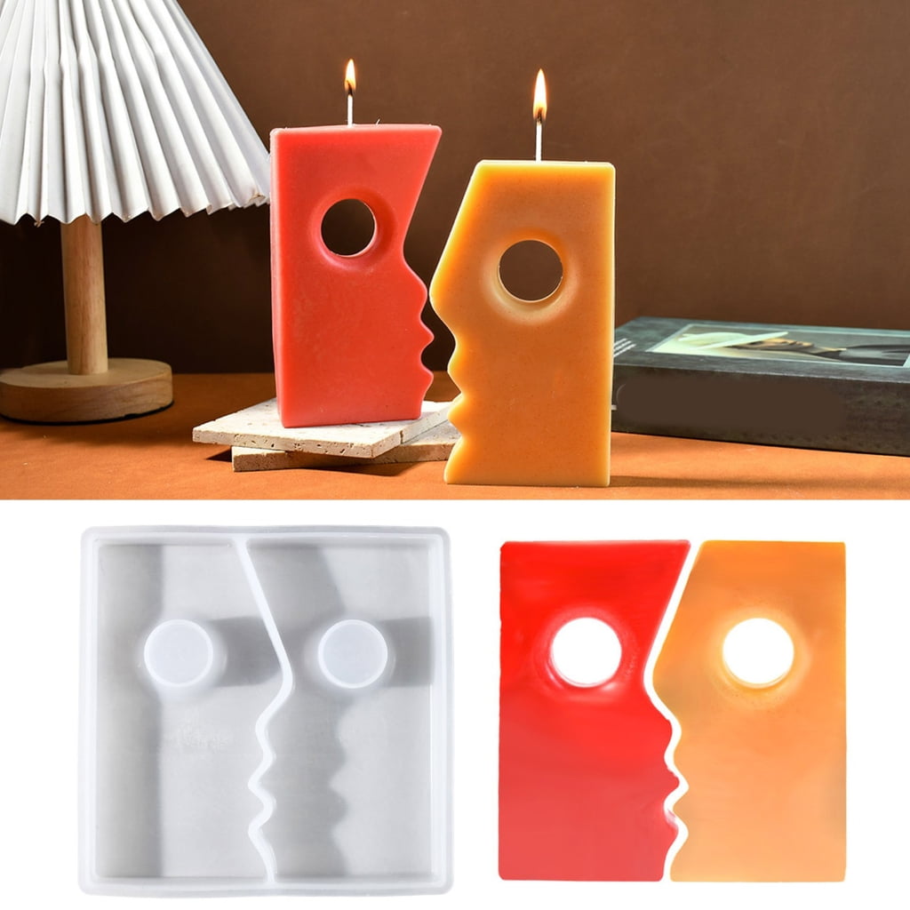 ZPAQI Gift Making Silicone Mold Plaster Mould for Abstract Kiss Face Scented Candle
