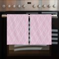 thumbnail image 2 of Pink Moire Waves Kitchen Towels Set of 3, Water Absorbent Dish Towel, Modern Abstract Art Geometric Decorative Hand Towels - Quick Drying Cloth for Cooking Baking, 18x28 Inch, 2 of 8