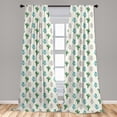thumbnail image 4 of Ambesonne Cactus Curtains, Dotted Striped Botanical Art, Pair of 28"x84", Fern Green and Cadet Blue, 4 of 4