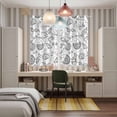 thumbnail image 5 of Boho Grey Floral Kitchen Curtains 84 Inch Length, Vintage Farmhouse Paisley Plant Leaf Grommet Top Bedroom Living Room Curtains, Light Filtering Cafe Curtain Drapes 2 Panels Set 104''x84'', 5 of 9