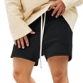 thumbnail image 2 of Mens Shorts Summer Casual Soft Lightweight Elastic Waist Wide Straight Leg Relaxed Fit Shorts with Pockets, 2 of 6