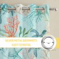 thumbnail image 6 of Teal Red Turtle Coastal Kitchen Curtains Window Panels, Summer Beach Nautical Coral Starfish Insulated Window Treatment Curtain, Grommet Curtains for Bedroom/Living Room/Bathroom, 2 Piece 42"Wx63"L, 6 of 8