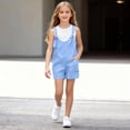 thumbnail image 4 of Brunch Shorts for Girl Summer Fall Faux Linen Cute Overall Straight Leg Plain Overalls Shortalls Shorts Unitard Girl 2026 Clothing Fashion Country Concert, 4 of 8