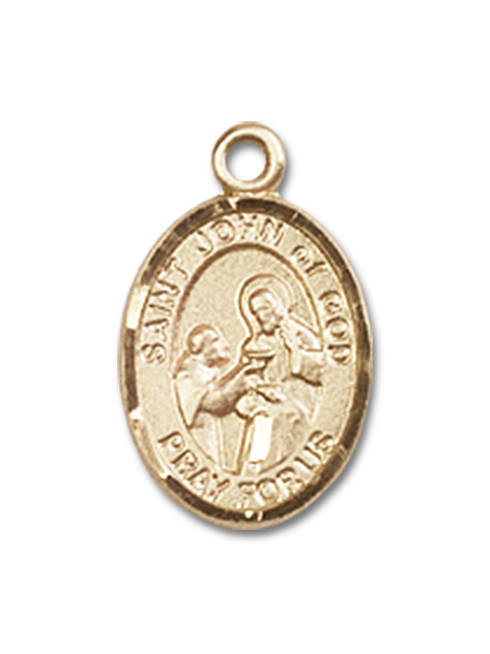 14kt Yellow Gold St. John of God Medal 1/2 x 1/4 inches - Walmart.com