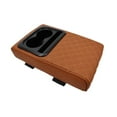 thumbnail image 3 of lacooooppia Car Center Cushion Arm Rest Pad Heightening Pad with Cup Holder Comfortable Auto Armrest Cover for Car SUV Sedan Brown, 3 of 8