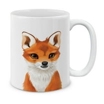 MUGBREW 11 Oz Ceramic Tea Cup Coffee Mug, Nursery Baby Fox Pups