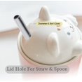 thumbnail image 5 of Ventas promocionales Taza de café con tapa para gatos, Taza de viaje de cerámica con tapa de gato en 3D, Taza alta reutilizable para té, leche, té de burbujas (rosa), 5 of 5