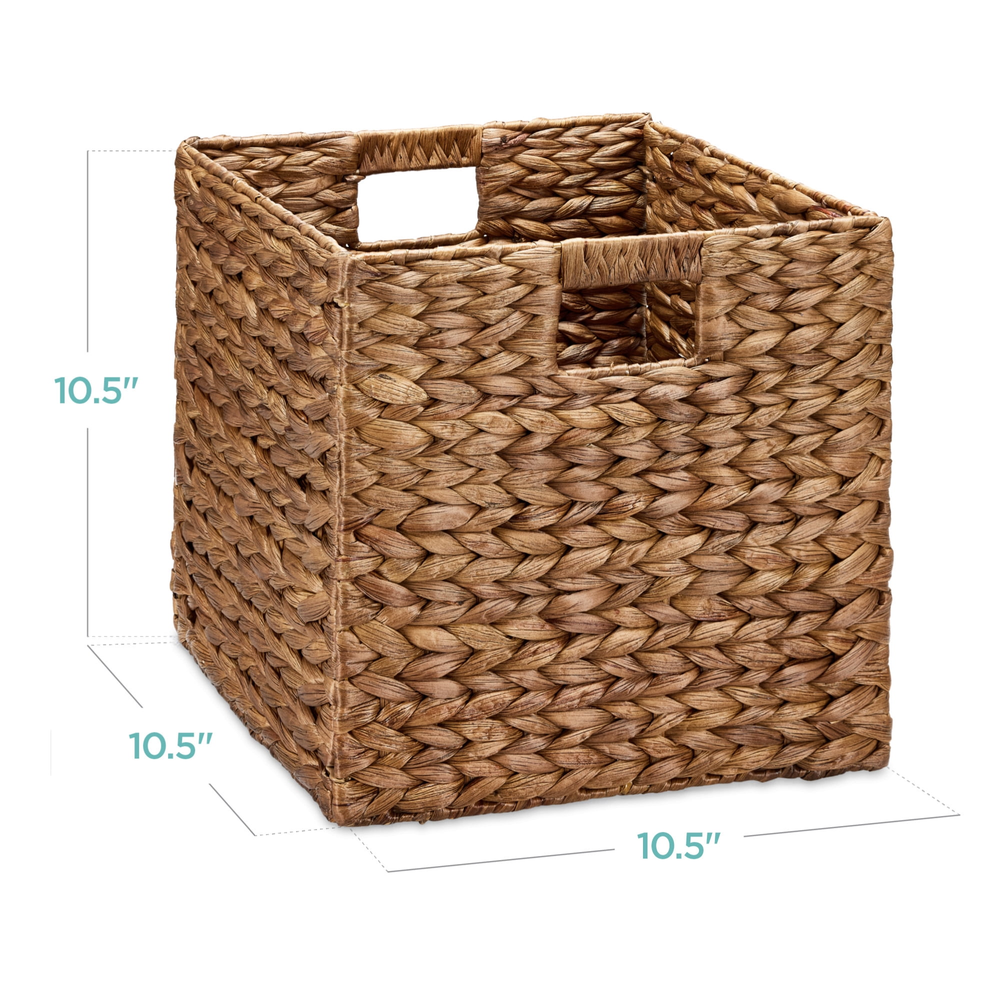 Best Choice Products 10.5x10.5in Hyacinth Storage Baskets, Set of 5 Multipurpose Collapsible Organizers - Chesnut
