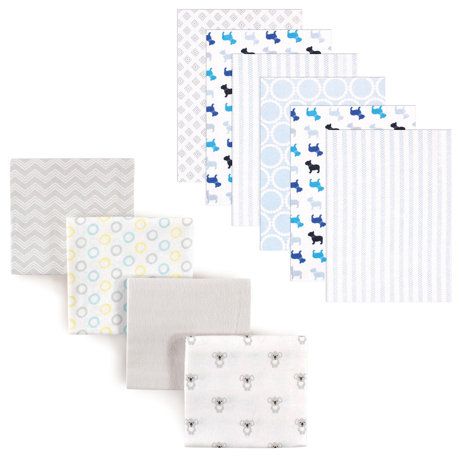 Luvable Friends Baby Boys' Flannel Receiving Blanket, 10Pack, Choose