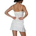 thumbnail image 6 of Franhais Women Sling Dress, Spaghetti Straps Lacing Pleated See-through Summer Mini Dress for Club, 6 of 9
