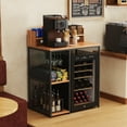 thumbnail image 2 of Advwin 4-Tier Mini Fridge & Microwave Oven Stand, Adjustable Kitchen Bakers Rack, Industrial Style Freestanding Utility Storage Shelf for Living Room, Dorm, Office, Bar, Natural, 2 of 9