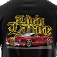 thumbnail image 4 of Rollin Hard Men's Livin Large Lowrider black Big & Tall heavyweight cotton classic boxy fit front and back print graphic tee shirt, 4 of 5