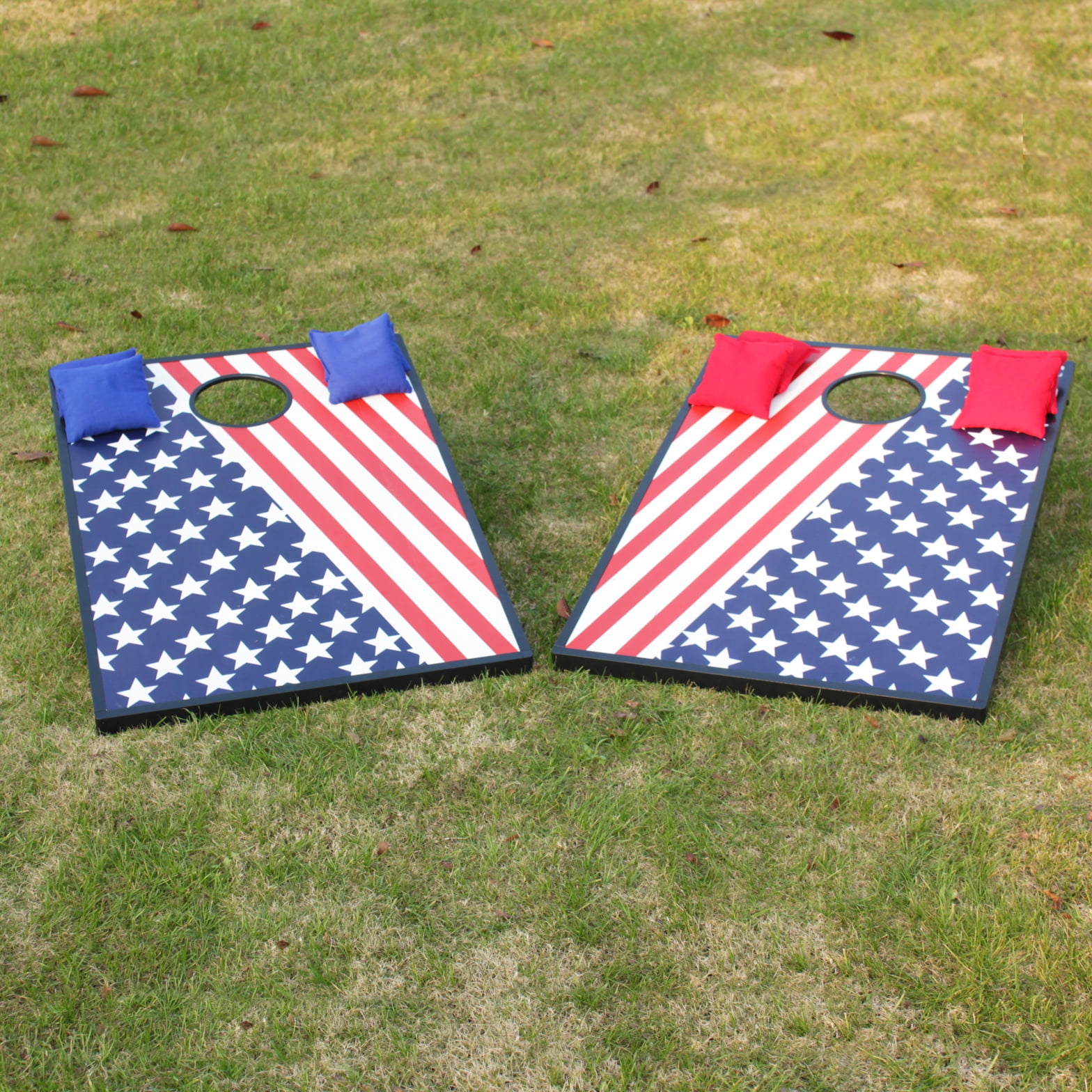 Cornhole Beanbag Toss Game Great for Outside Yard Kids Games Tic Tac Toe and Cornhole Party Games Stars & Stripes by Zhejiang Phelps Lighting Technololgy Co., Ltd.