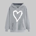 thumbnail image 2 of Plebaso Sweat à Capuche pour Femmes Mignon Cœur Manches Longues Décontracté avec Poches, 2 of 5