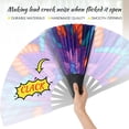 thumbnail image 4 of Ventilador de mano plegable SYNTECSO UV Glow para rave y drag queen, 4 of 8