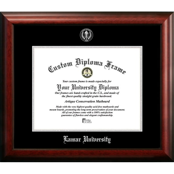 Lamar University 14w x 11h Silver Embossed Diploma Frame