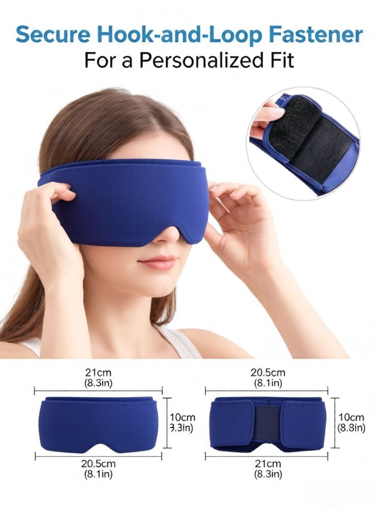 FACEMOON Adults Ice Silk Sleep Soft Cooling Comfort Sleep Eye Mask for Sleep Support with Storage Bag, Blue