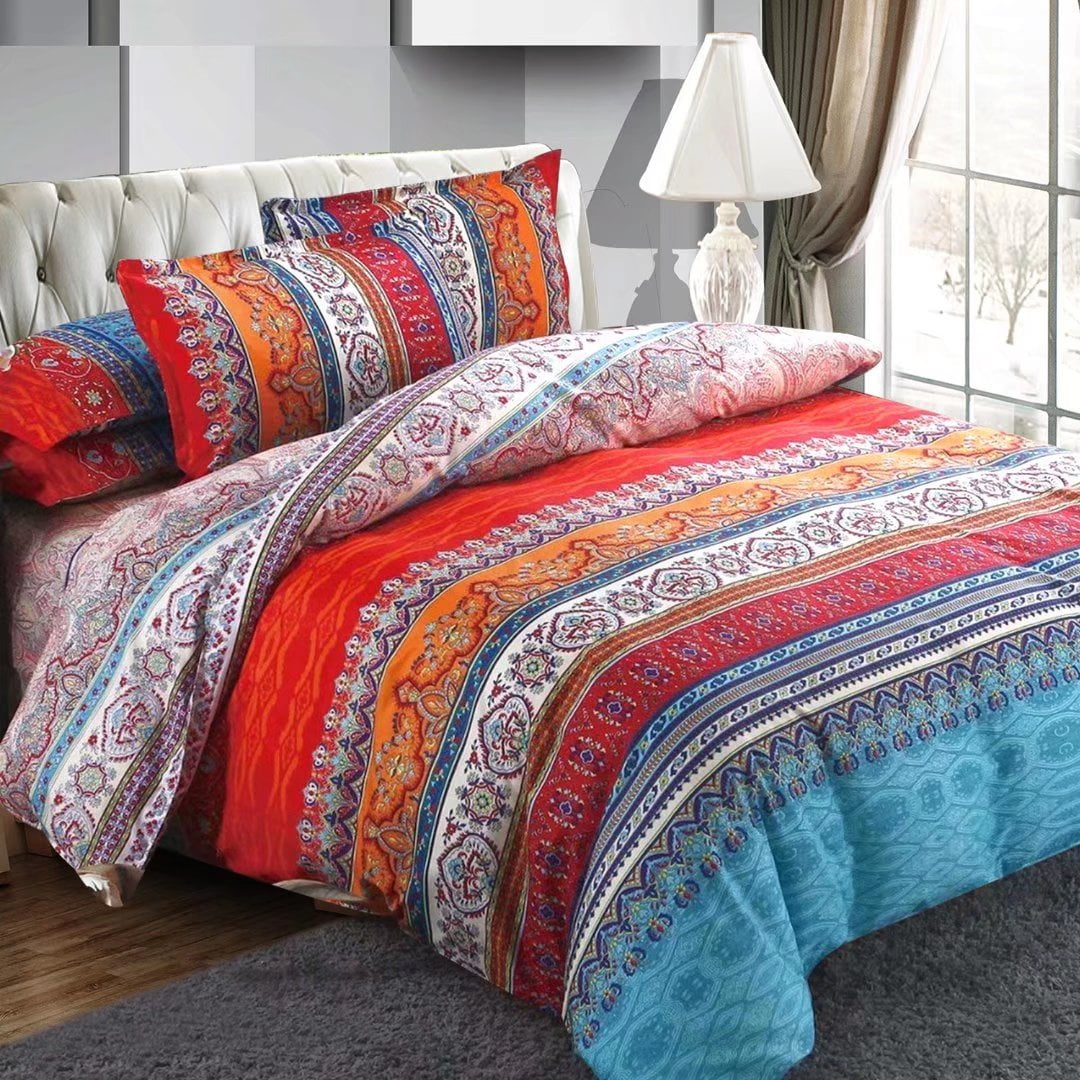 Shatex Bedding Comforter Sets –3 Pieces Luxury Printed Microfiber ...