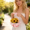 thumbnail image 6 of Handheld Storage Basket, Woven Rattan Basket, Short Gauze Candy Flower Design Plastic Storage, Portable Multifunctional Home Decor, 6 of 7