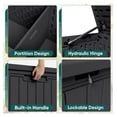 thumbnail image 2 of SONGMY 160 Gallon Resin Outdoor Storage Deck Box with Divider, Waterproof Storage Box&Bench with Lockable Lid for Garden Tools, Pools Supplies (Black), 2 of 7