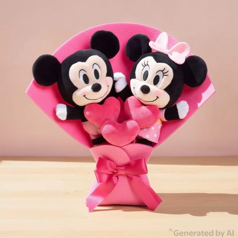Medium Mickey Mouse & Minnie Plush Bouquet, 13