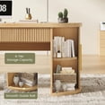 thumbnail image 5 of Modern Executive Desk with 2 Drawers, 58.3" x 21.7" Fluted Computer Desk with 2 Sliding Doors Storage, Home Office Desk, 5 of 7