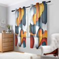 thumbnail image 2 of Yayeee Window Curtains Light Filtering 63"x42" Grommet Panel Pair Home Living Room Decor, Abstract Wavy, 2 of 7