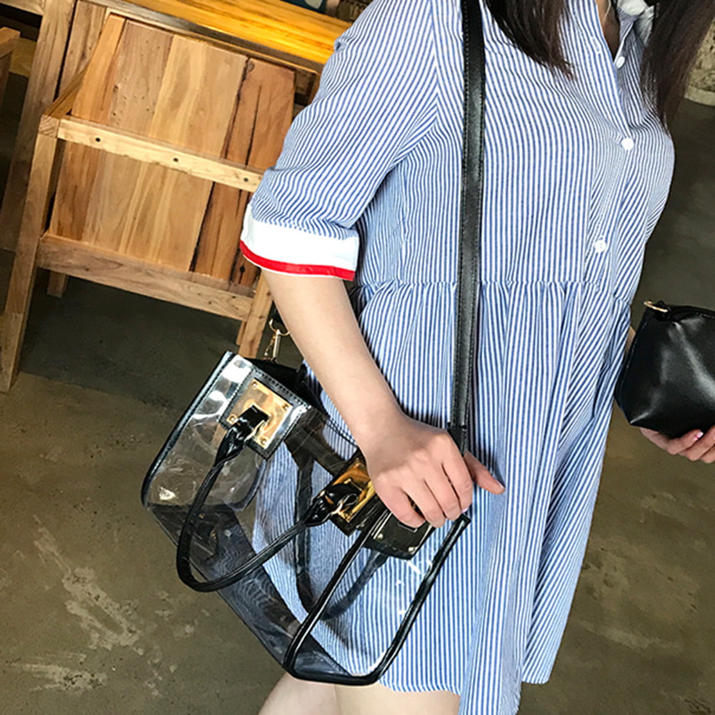 Source 2021 Custom pvc laser bag fashion transparent womens beach bag clear  tote pouch transparent Shoulder clear jelly bags on m.