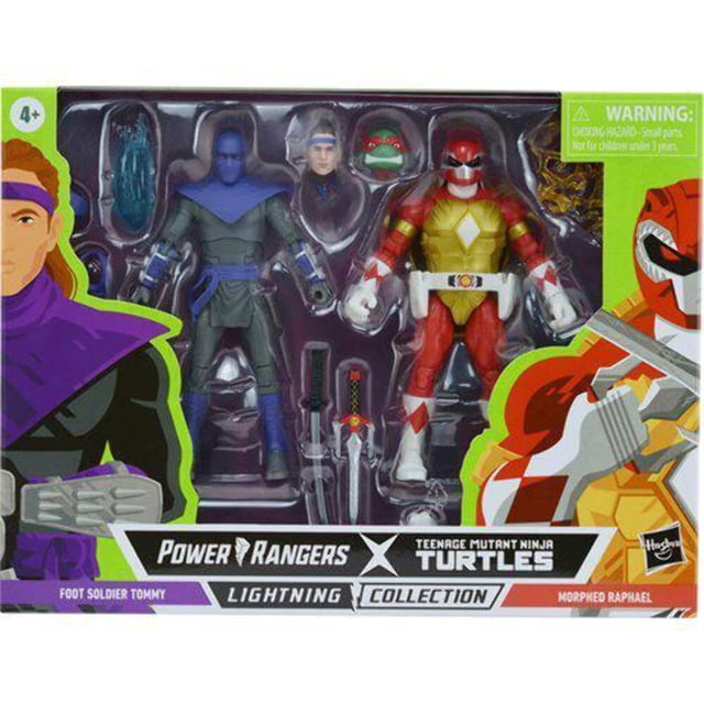 Figuras de acción Power Rangers X TMNT Foot Soldier y Red Ranger