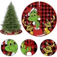 thumbnail image 2 of Falda de árbol de Navidad de 35 pulgadas a cuadros de búfalo negro y rojo para decoraciones para fiestas navideñas LIUYMXG, 2 of 5