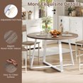 thumbnail image 4 of Gymax 47'' Round Dining Table w/Metal Pedestal Base Stable X-shaped Base for Kitchen Natural & White, 4 of 9