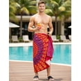 thumbnail image 4 of HAPPY BAY Men's Standard Casual Sarong Long Pareo Beach Wrap One Size Garnet, Mandala Summer Vacation Party, 4 of 6