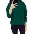 thumbnail image 1 of Women's Sweatshirts Casual Out Solid Color Long Sleeve O Neck Festival Tops Sports Pullover, 1 of 3
