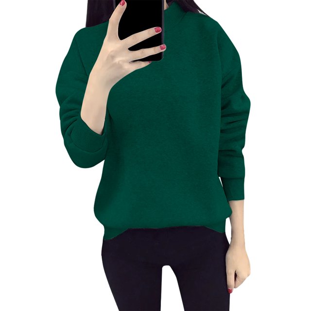 Women's Sweatshirts Casual Out Solid Color Long Sleeve O Neck Festival Tops Sports Pullover