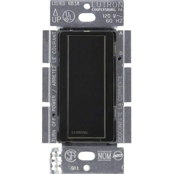 Lutron Maestro Digital Switch, 8A Single Pole/Multi Location, MA-S8AM-BL, Black